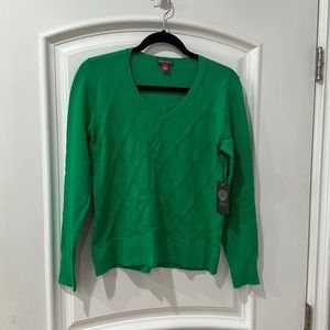 Vince Camuto cotton v-neck knit sweater size S 🐣
